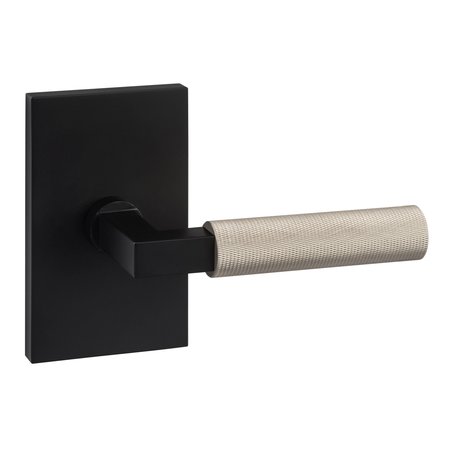 SURE-LOC HARDWARE Sure-Loc Hardware Levanto Passage Rosette, Flat Black, Knurled Grip in Nickel LV101 FBL GRIP-KN NI